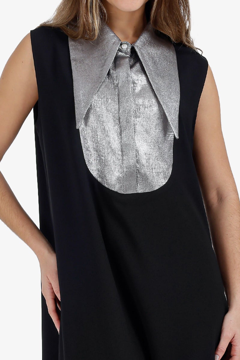 Carina Contrast-Collar Maxi Dress - Image 3